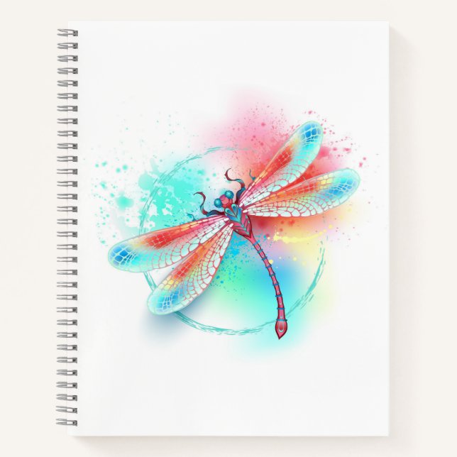 Cuaderno Fléon roja sobre fondo acuarela (Anverso)