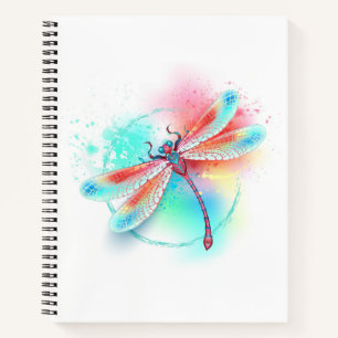 Cuaderno Fléon roja sobre fondo acuarela