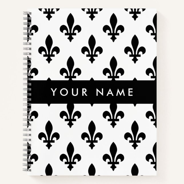 Cuaderno Fleur de Lis, Black on White, Black, Your Name (Anverso)