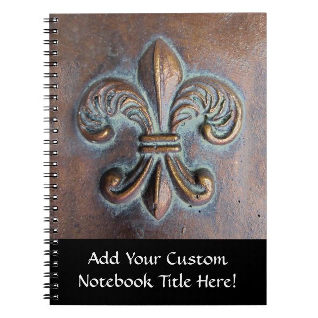 Cuaderno Fleur De Lis, Con Aspecto De Cobre Antiguo Impreso (Frente)