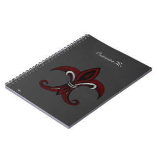 Cuaderno Fleur de Lis Red/Silver