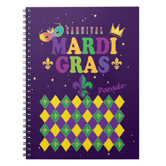Cuaderno Fleur de Lis Rhombus, Fiesta del Carnaval de Mardi (Frente)