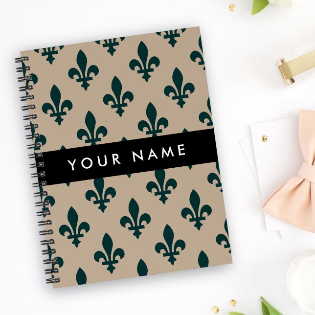 Cuaderno Fleur de Lis, Verde sobre Beige, Real, Tu Nombre (Subido por el creador)