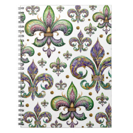 Cuaderno Fleur de Lis Watercolor Mardi Gras Vibes