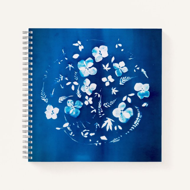 Cuaderno fleuri Cyanotype - Un air de printemps (Anverso)