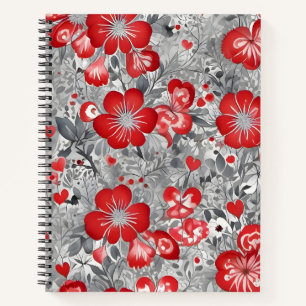 Cuaderno Fleurs en Rouge et Argent