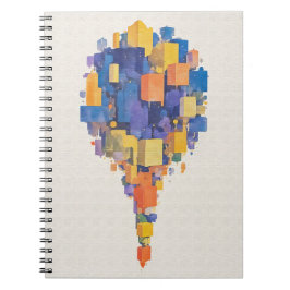 Cuaderno Floating Abstract City Cubes Watercolor Geometric