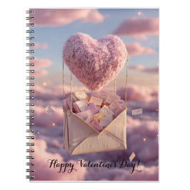 Cuaderno Floating Heart of Love Letters Design Postcard