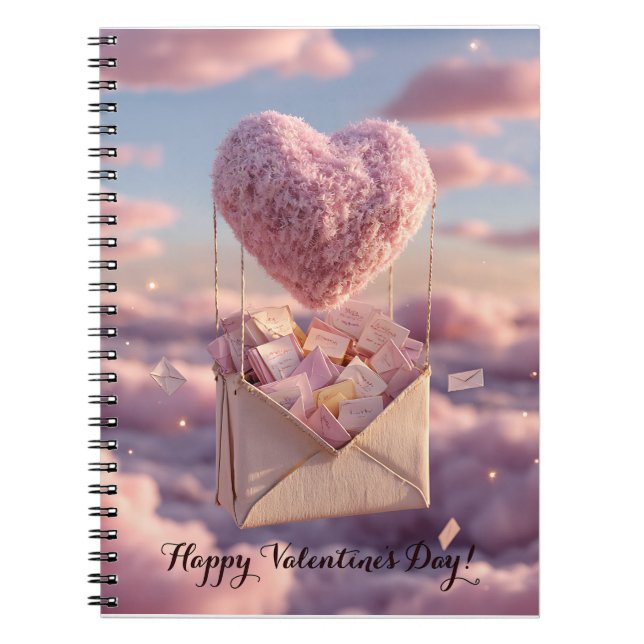 Cuaderno Floating Heart of Love Letters Design Postcard (Frente)