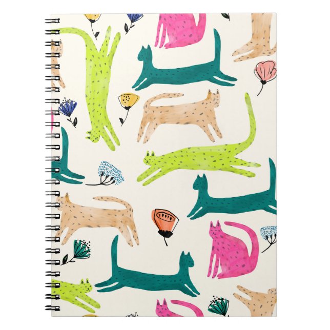 Cuaderno Flor abstracta de estilo retro y ilustracion de ga (Frente)