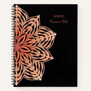 Cuaderno Flor abstracta en melocotón