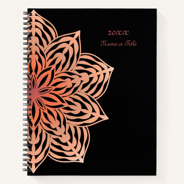 Cuaderno Flor abstracta en melocotón (Anverso)