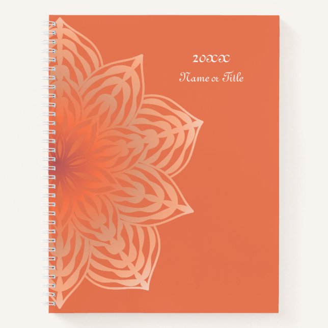Cuaderno Flor abstracta en melocotón (Anverso)