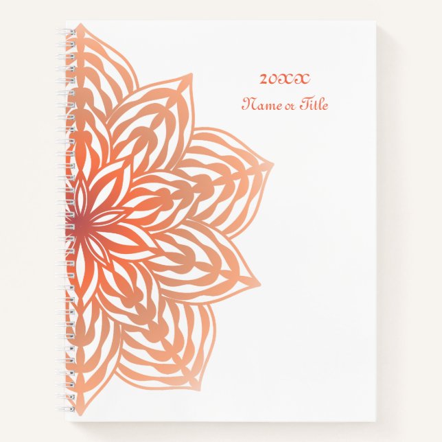 Cuaderno Flor abstracta en melocotón (Anverso)