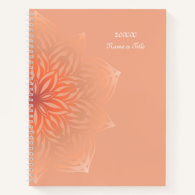 Cuaderno Flor abstracta en melocotón (Anverso)
