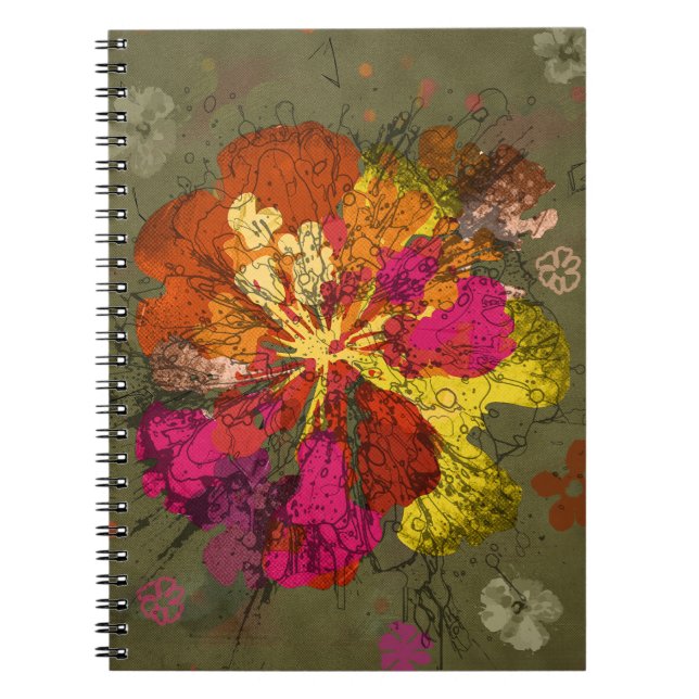 Cuaderno Flor abstracto atrevido (Frente)