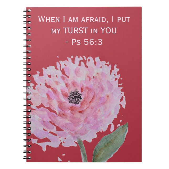 Cuaderno Flor acuarela personalizado - texto de 2024 años (Frente)