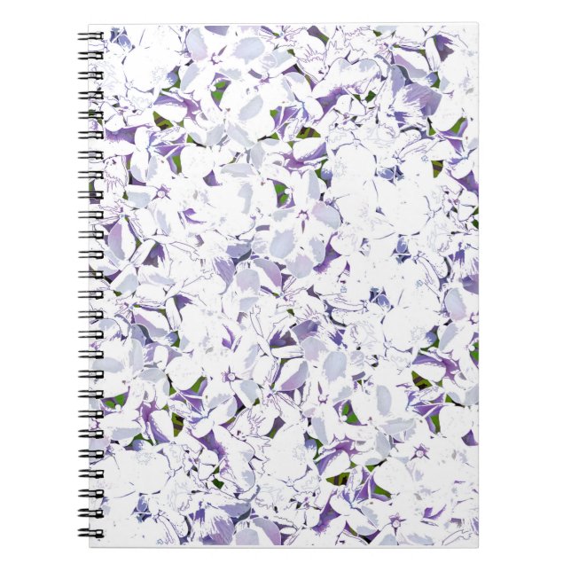 Cuaderno Flor acuarela ramo de hortensias. (Frente)