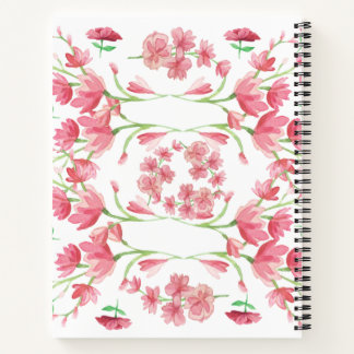 Cuaderno flor acuarela, ramo de rosa, flor rosa