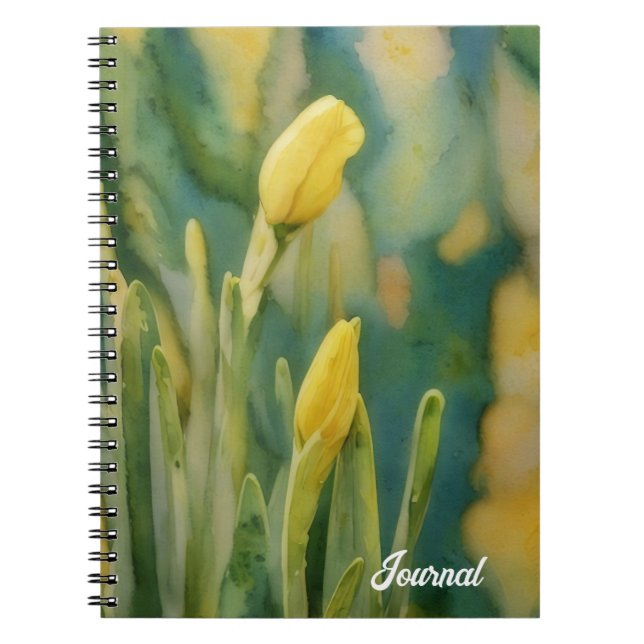 Cuaderno Flor amarilla Art Daffodil Buds Personal Journal (Frente)