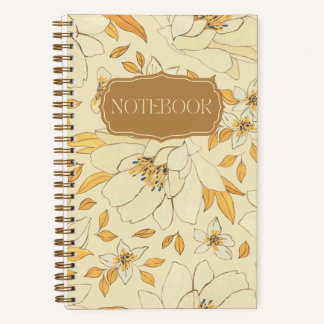 Cuaderno Flor amarilla con flores y hojas