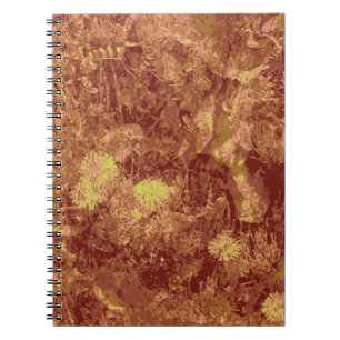 Cuaderno Flor amarilla contra modelo del camuflaje de la