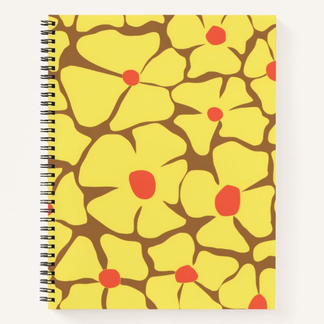 Cuaderno Flor Amarilla Vintora Floral Retro (Anverso)