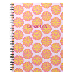 Cuaderno Flor Amarilla Y Rosa Botánica