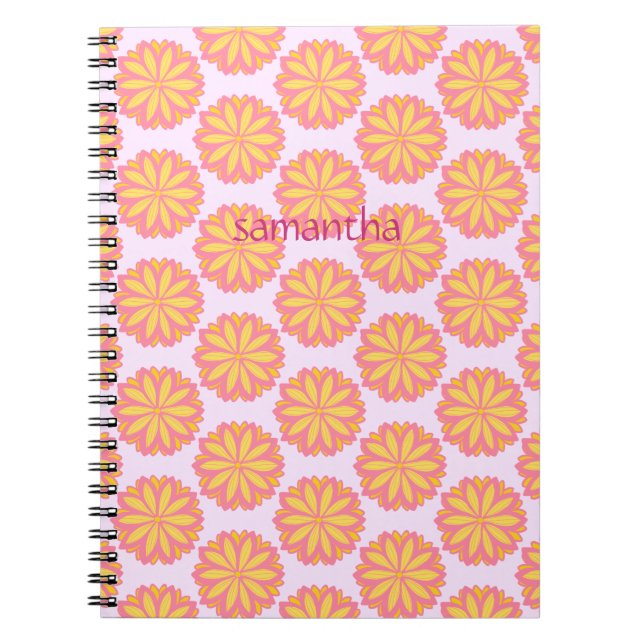 Cuaderno Flor Amarilla Y Rosa Botánica (Frente)