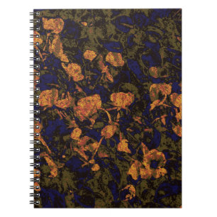 Cuaderno Flor anaranjada contra modelo del camuflaje de la