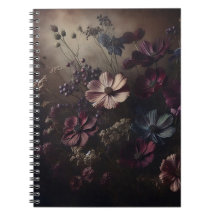 Flor anémona vintage Bouquet Oscuro Arte Botánico