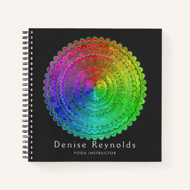 Cuaderno Flor arco iris Mandala (Anverso)