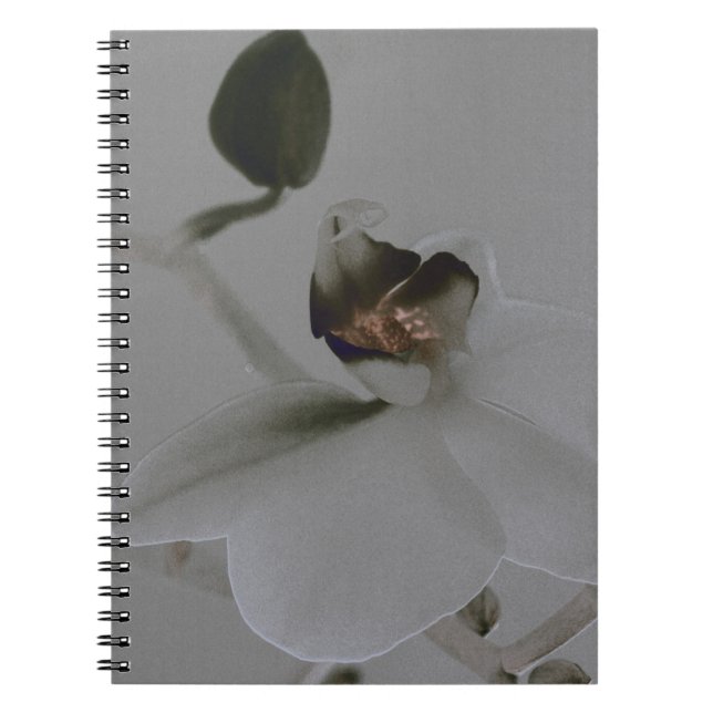 Cuaderno Flor artificial en tonos grises (Frente)