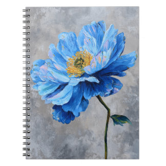 Cuaderno Flor azul acrílico
