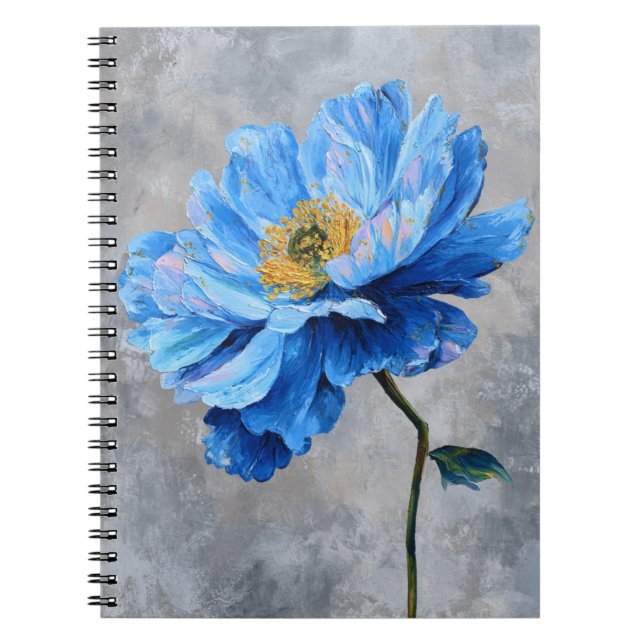 Cuaderno Flor azul acrílico (Frente)