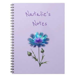Cuaderno Flor azul bonito