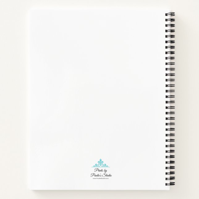 Cuaderno Flor azul con fondo rosa (Reverso)