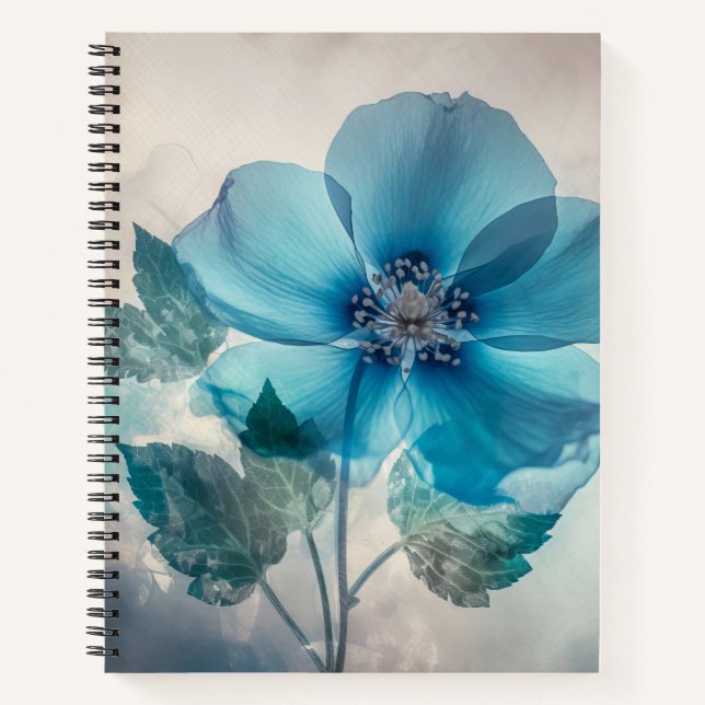 Cuaderno Flor azul etéreo (Anverso)