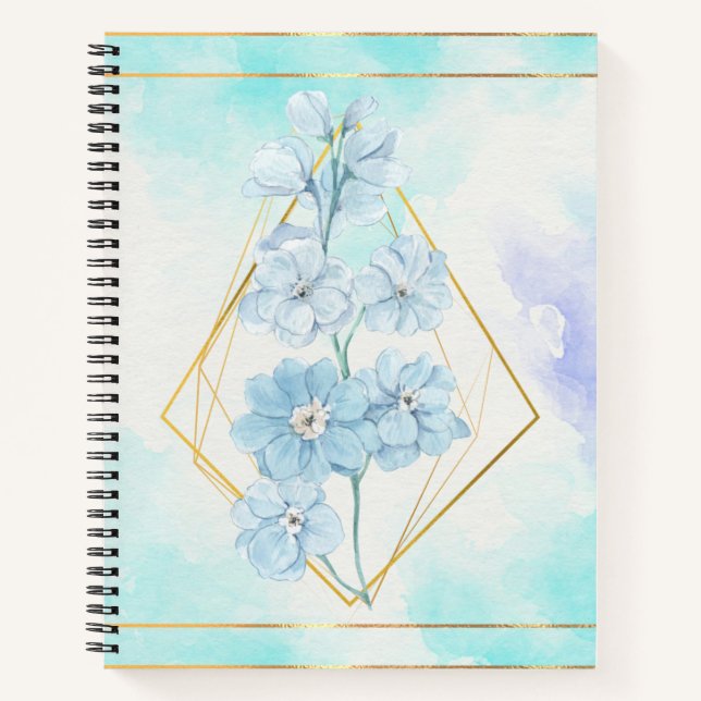 Cuaderno Flor azul floral (Anverso)