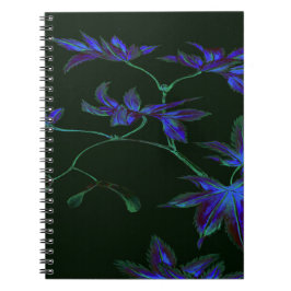 Cuaderno Flor azul profundo y verde japonesa