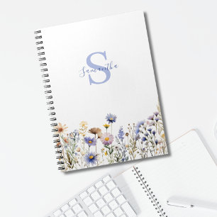 Cuaderno Flor azul silvestre personalizada