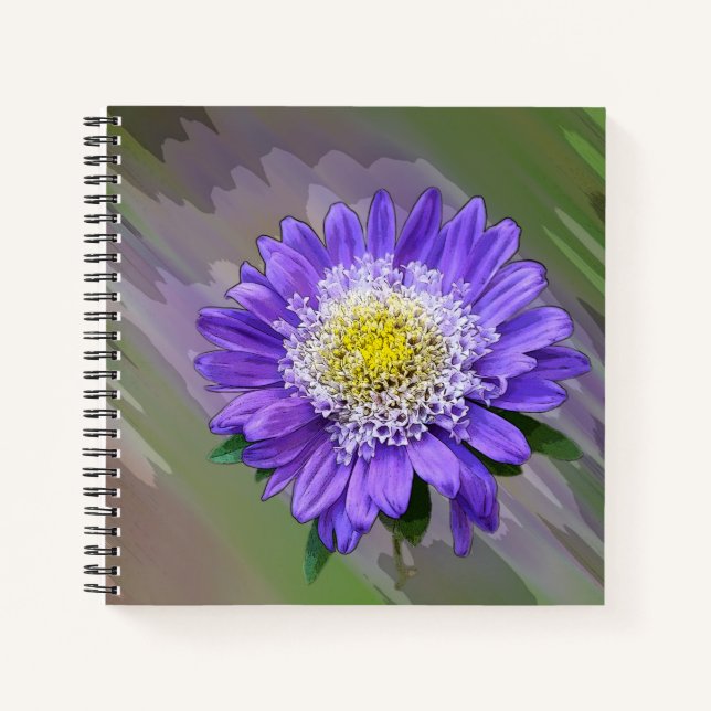 Cuaderno flor azul violeta (Anverso)