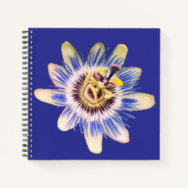 Cuaderno Flor azul y crema
