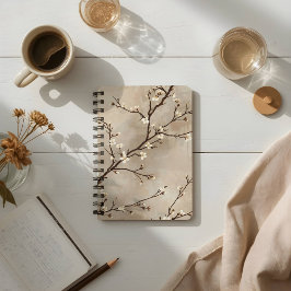 Cuaderno Flor Blanca Elegante Rama Minimalista