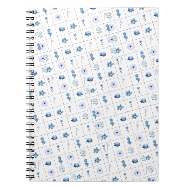 Cuaderno Flor blanca y azul (Frente)