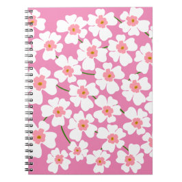 Cuaderno Flor blanca y rosa