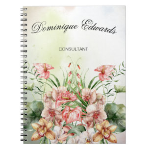Cuaderno Flor Botánica Tropical Elegante y Estilosa