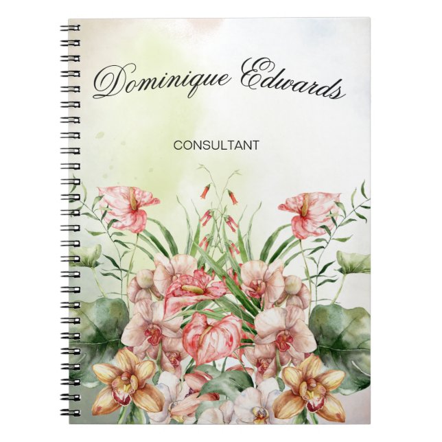 Cuaderno Flor Botánica Tropical Elegante y Estilosa (Frente)