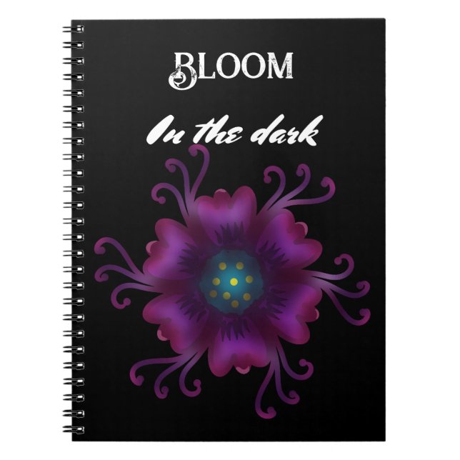 Cuaderno Flor Botánico Oscuro Floral Púrpura Gótico  (Frente)