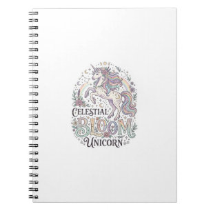 Cuaderno Flor Celestial Unicornio Unicornio Tipografía Prem
